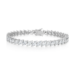 11ct Lab-Grown Marquise Diamond Tennis Bracelet White Gold